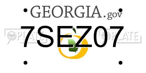 7SEZ07 Georgia License Plate