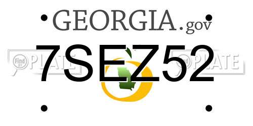 7SEZ52 Georgia License Plate