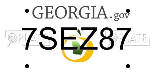 7SEZ87 Georgia License Plate