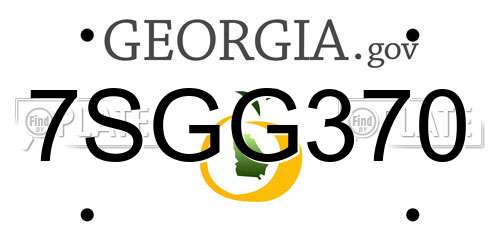 7SGG370 Georgia License Plate