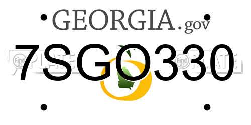 7SGO330 Georgia License Plate