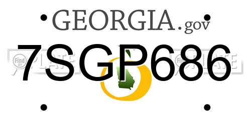 7SGP686 Georgia License Plate