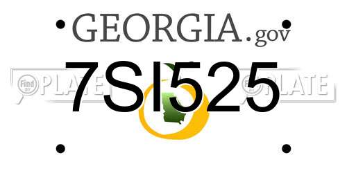 7SI525 Georgia License Plate
