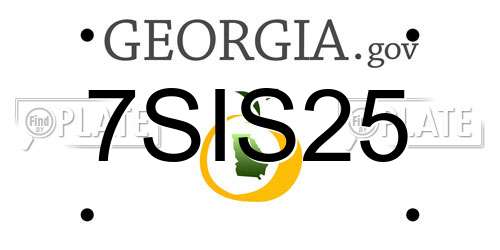 7SIS25 Georgia License Plate