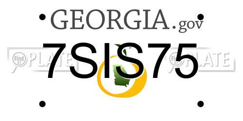 7SIS75 Georgia License Plate