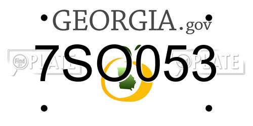 7SO053 Georgia License Plate