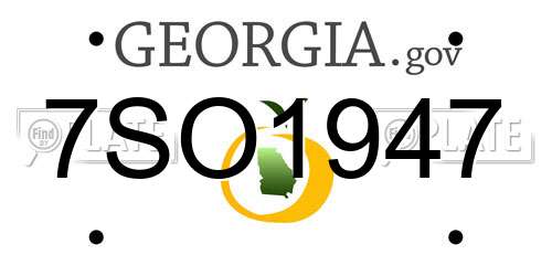 7SO1947 Georgia License Plate