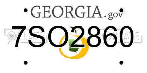 7SO2860 Georgia License Plate