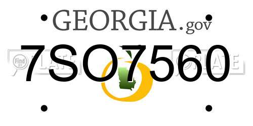 7SO7560 Georgia License Plate