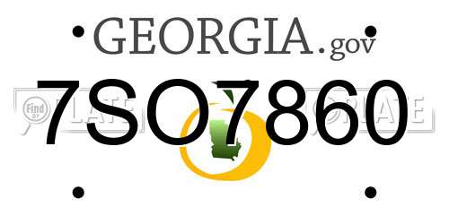7SO7860 Georgia License Plate