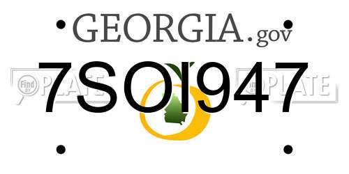 7SOI947 Georgia License Plate