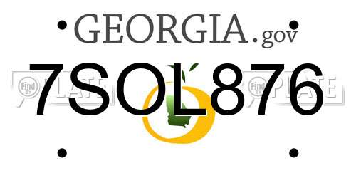 7SOL876 Georgia License Plate