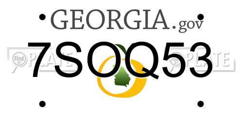 7SOQ53 Georgia License Plate