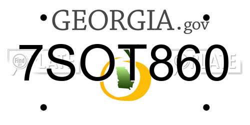 7SOT860 Georgia License Plate