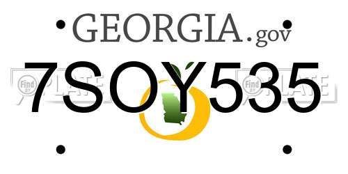 7SOY535 Georgia License Plate