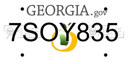 7SOY835 Georgia License Plate