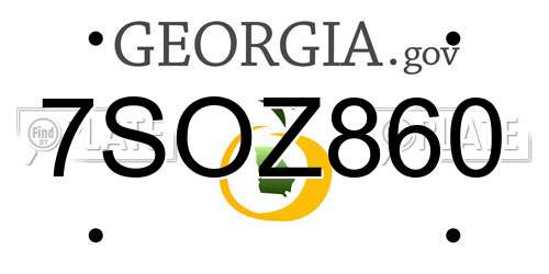 7SOZ860 Georgia License Plate