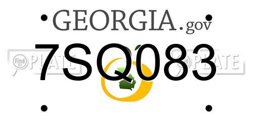 7SQ083 Georgia License Plate