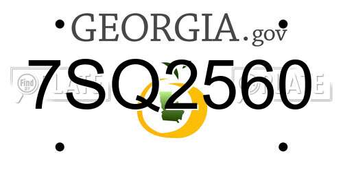 7SQ2560 Georgia License Plate