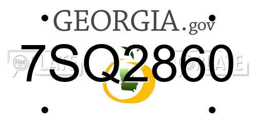 7SQ2860 Georgia License Plate