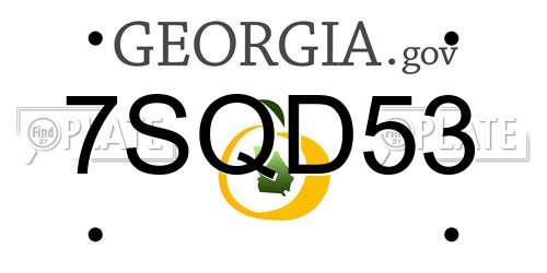 7SQD53 Georgia License Plate