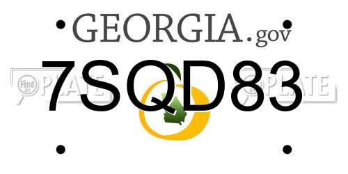 7SQD83 Georgia License Plate