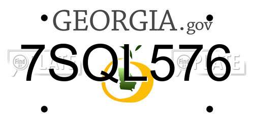 7SQL576 Georgia License Plate