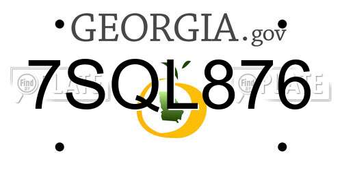7SQL876 Georgia License Plate