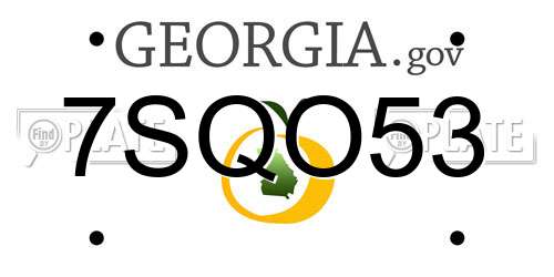 7SQO53 Georgia License Plate