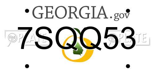 7SQQ53 Georgia License Plate