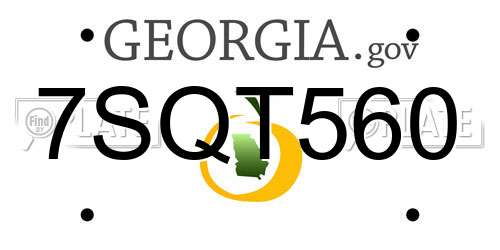 7SQT560 Georgia License Plate