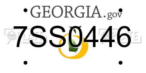 7SS0446 Georgia License Plate
