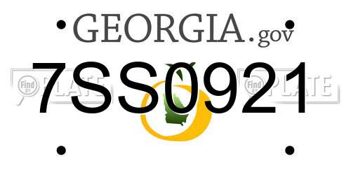 7SS0921 Georgia License Plate