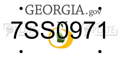 7SS0971 Georgia License Plate