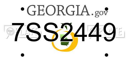 7SS2449 Georgia License Plate
