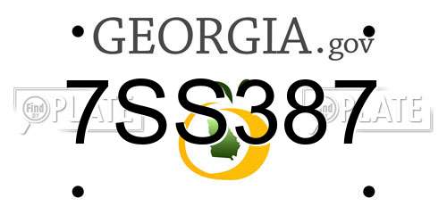 7SS387 Georgia License Plate