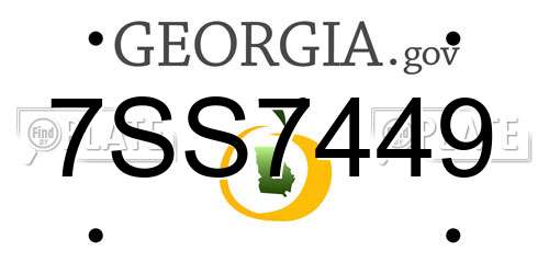 7SS7449 Georgia License Plate