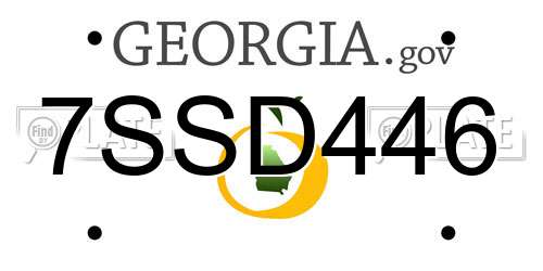 7SSD446 Georgia License Plate