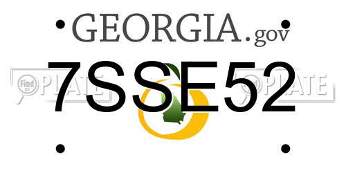 7SSE52 Georgia License Plate