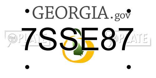 7SSE87 Georgia License Plate