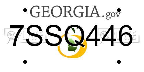 7SSQ446 Georgia License Plate