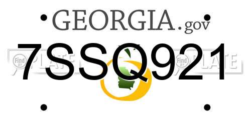 7SSQ921 Georgia License Plate