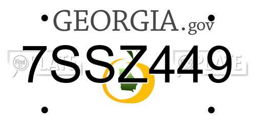 7SSZ449 Georgia License Plate