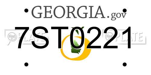 7ST0221 Georgia License Plate