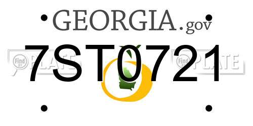 7ST0721 Georgia License Plate