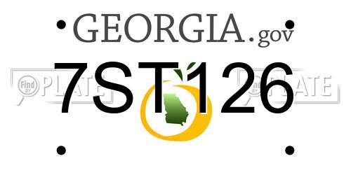 7ST126 Georgia License Plate