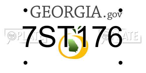 7ST176 Georgia License Plate