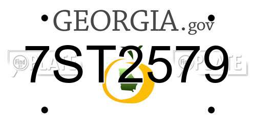 7ST2579 Georgia License Plate