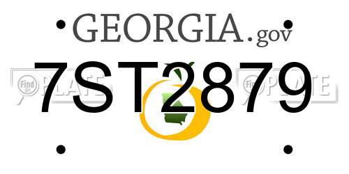 7ST2879 Georgia License Plate