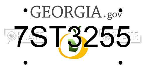 7ST3255 Georgia License Plate